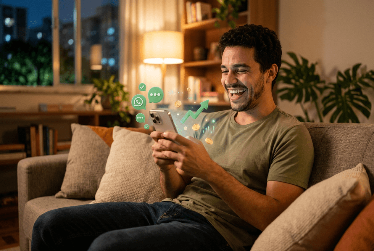 Recebendo comissões no celular